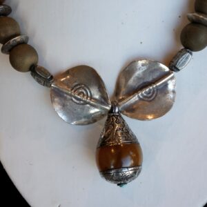 Amber and Silver Pendant